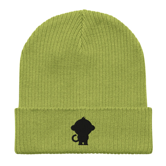 Organic ribbed Monkey beanie